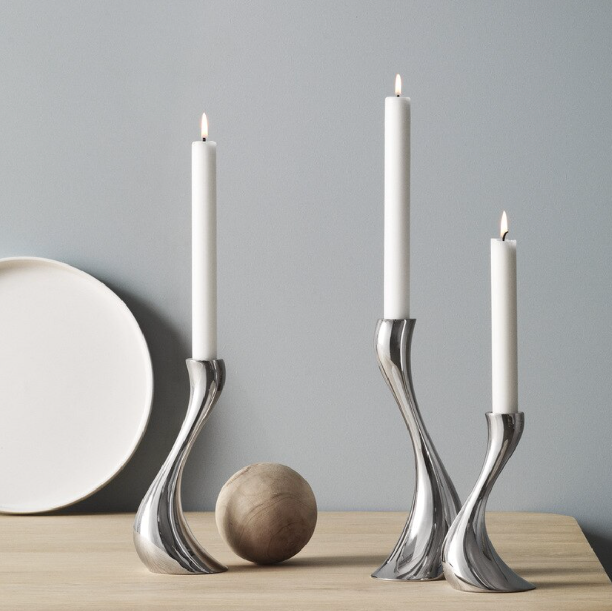 Chrome Wave Candle Holders - Image 4