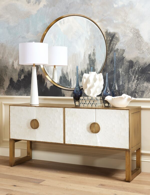 Decorative Matte White Catchall - White