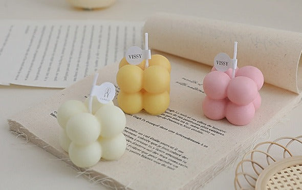 Mini Bubble Cube Decorative Candle - Image 4