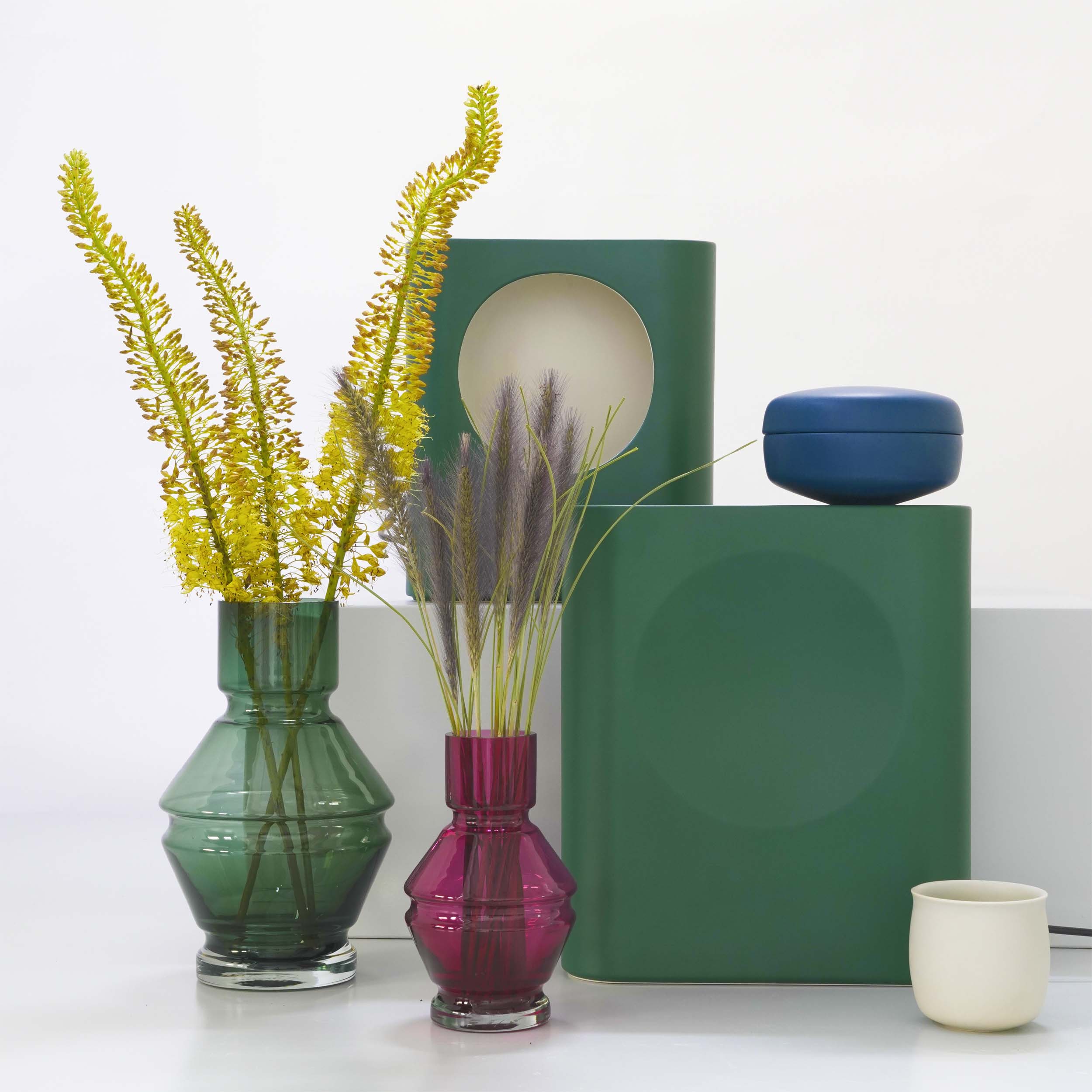 Large Bristol Green Tiered Glass Vase - Image 2