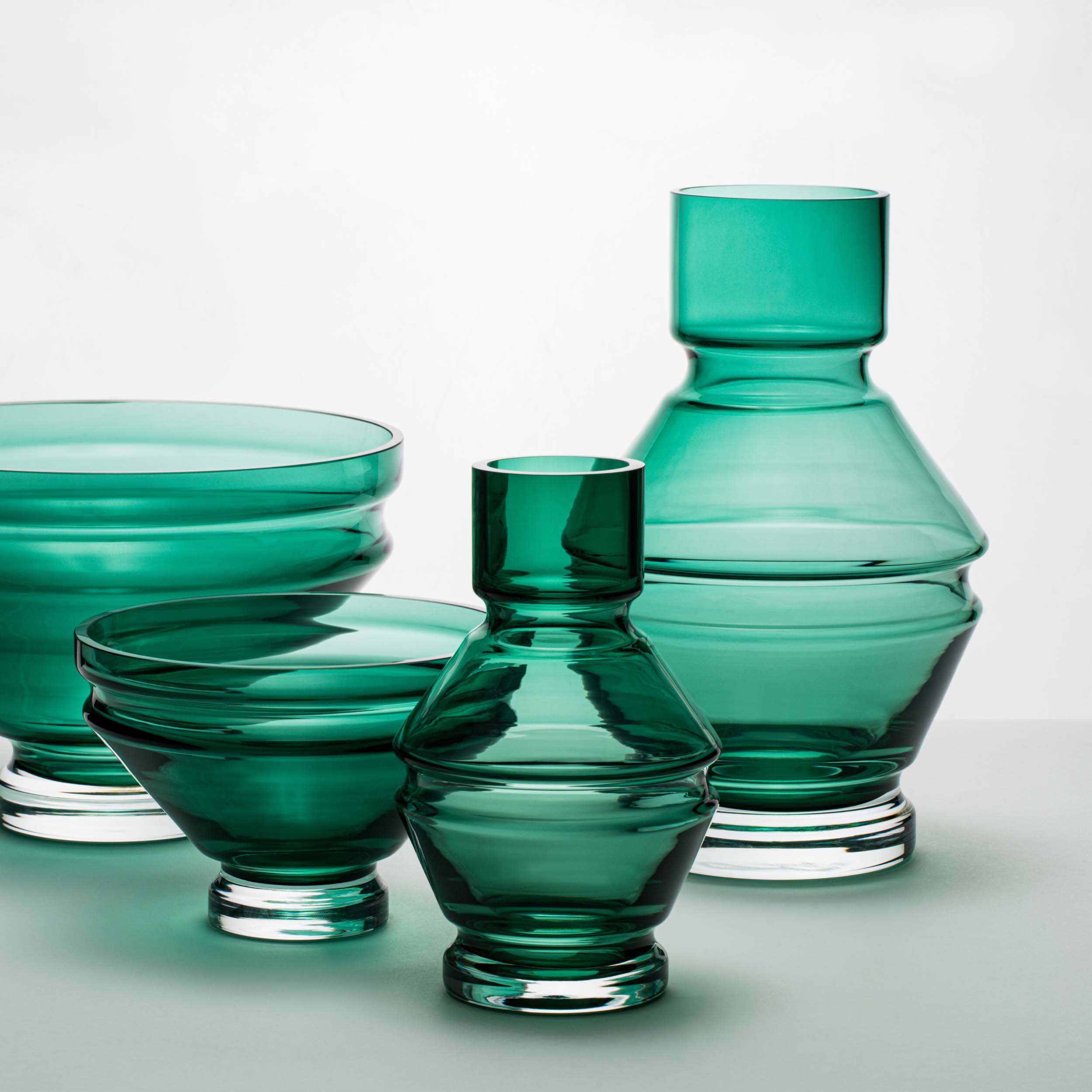Bristol Green Small Tiered Glass Vase - Image 2