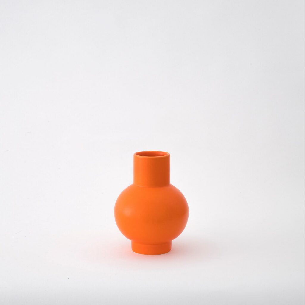 Vibrant Orange Small Globe Bottle Vase