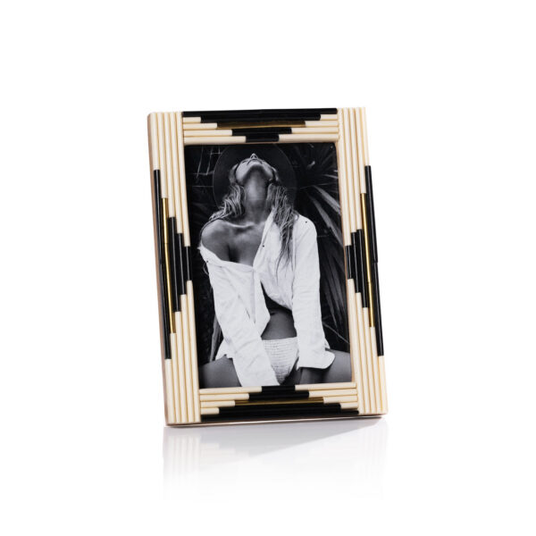 Piped Resin and Brass Inlaid Photo Frame